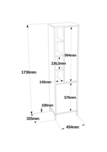 Robin Home Bianca Çok Amaçlı Dolap Banyo Dolabı Keçe-Beyaz (531063153) Beyaz
