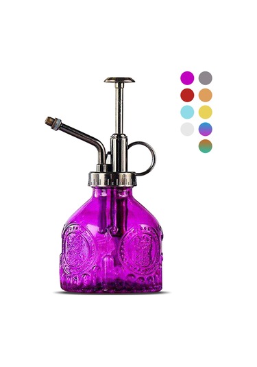 Yaozixa 200ml Cam Sularak, Retro Desenli, Basınçlı Pervane, Bitki Sulama Ve Ev Temizliği İçin, Mor