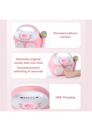 Reedark Mikrofonlu Taşınabilir Karaoke Makinesi - Ev Partileri Ve Aile Eğlencesi İçin Yetişkin & Çocuk Uyumlu Portatif Sistem