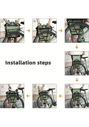 Willowhaven Gray 1 Adet Büyük 4.76gal Dayanıklı Bisiklet Arka Koltuk Çantası Reflektif Şeritli Çok Renk Seçeneği Haki