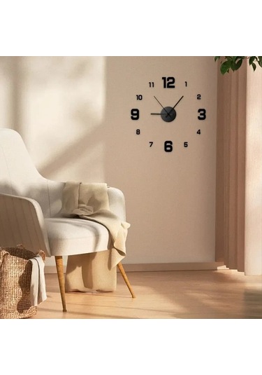 Gatherco Modern Çerçevesiz Kendin Yap Duvar Saati Büyük 3d Rakamlar Duvar Saati Ev Ofis Dekorasyonları Duvar Dekorasyon Sanatı Gümüş