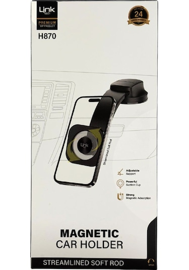 Linktech H870 Premium Vantuzlu Araç İçi Torpido Üstü Telefon Tutucu Siyah