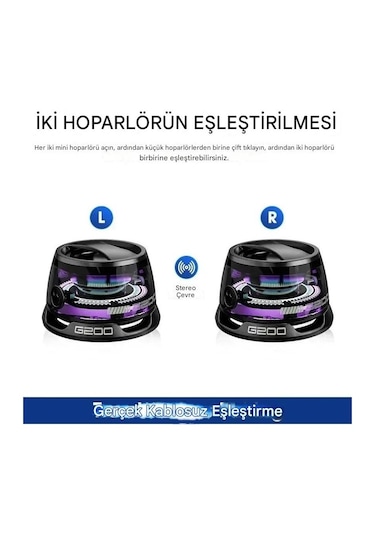 Cepini G200 Rgb Işıklı 5w Manyetik Bluetooth Hoparlör