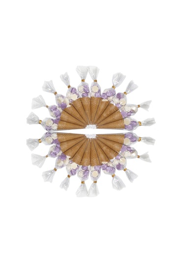 Süt Çocuk Kornet Külah Beze 24 Adet Mor - Beyaz