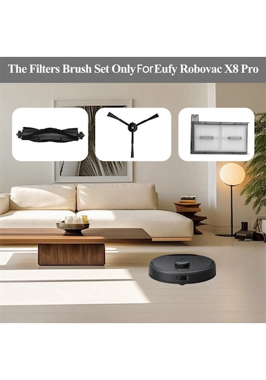 Synodicmonth Eufy X8 Pro Yedek Parçaları, Ana Yan Fırça Hepa Filtreleri, Paspas Pedleri, Robot Süpürge Aksesuarları