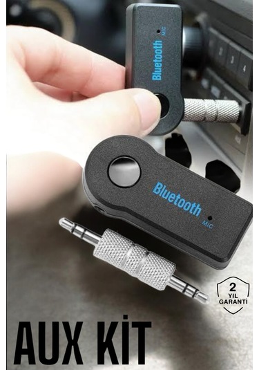 Kablosuz Bluetooth Aux Araç Kiti Siyah Hafıza Kartlı