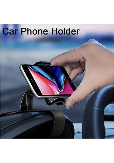Tongxida Araç Telefonu Tutucu Kolay Montaj Kıskacı Stand Paneli Çok Fonksiyonlu Siyah - -