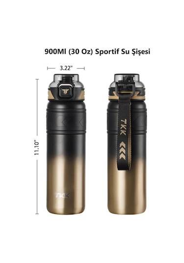 Tkk Çelik Termos Matara 900 Ml Golden