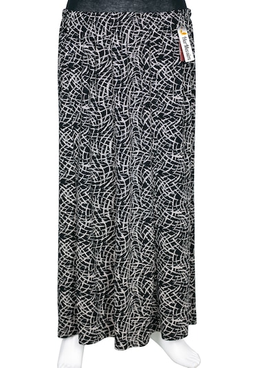 Hesna Kadın Ecem Büyük Beden 8 Parça Lastikli Siyah Etek D23 Siyah