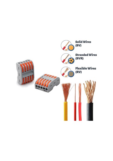 Hızlı Kablo Ekleme Aparatı - 5 li Kablo Birleştirici - 1 Adet