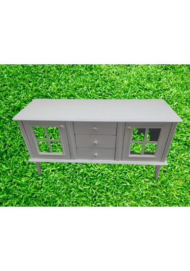 Bengimobilya Tv Sehpası Windovs Model Pencere Ahşap Kayın Torna Retro Ayak Bey