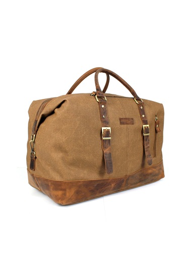 Hakiki Deri Kanvas Taba Seyahat Ve Spor Çantası El Valizi Taba