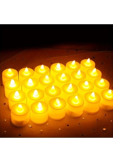 Willowhaven 12li Gerçekçi Titreşen Led Mum Sıcak Beyaz Pilsiz Açma Kapama İç Mekan Sıcak Beyaz