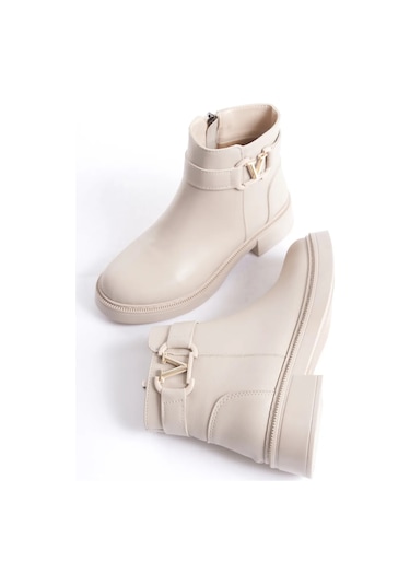 D0802 Kadın Yanı Tokalı Ortopedik Soğuk Geçirmez Bot Nut