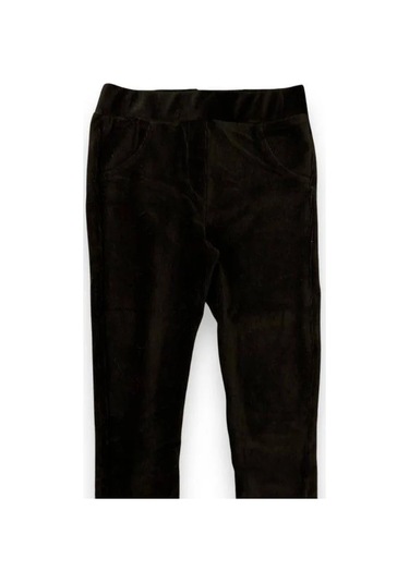 Kız Çocuk Kadife Fitilli Tayt-15032 SiYAH