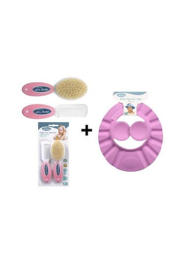 Sevi Bebe Naturel Fırça Tarak + Bebek Duş Başlığı Seti