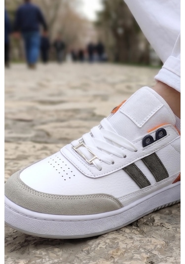 In Step Black Legend Series: Beyaz Turuncu Unısex Çocuk Spor Ayakkabı Beyaz - Turuncu