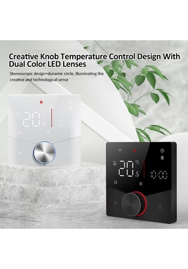 Neevoyu Ga Modeli Akıllı Wifi Isıtma Kontrol Cihazı - 5a Su Isıtma İçin Sıcaklık Regülatörü Siyah