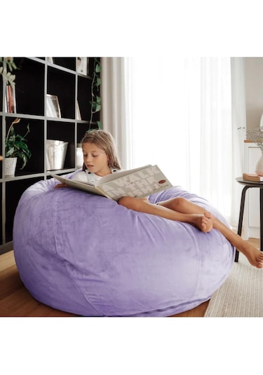 Good Night 12 Renk Gök Kuşağı Puf Armut Koltuk 100x100x50cm Lila