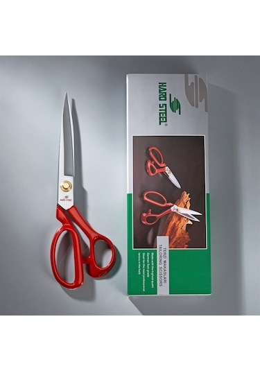 Kırmızı Saplı Paslanmaz Çelik Somunlu 9inç Makas /  HS-1094 (9")
