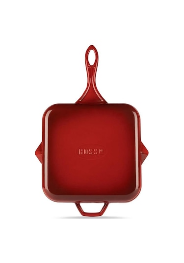 Hosse 28x28 Cm Döküm Kare Kızartma Tava Kırmızı