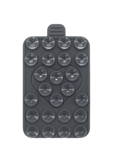 Dayanıklı Vantuzlu Telefon Tutucu Çok Fonksiyonlu Silikon Vantuz Ped Cep Telefonu İçin Grey