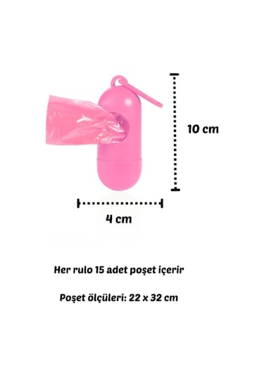 Bamm Bamm Çanta Boy Kirli Bebek Bezi Çöp Poşeti ve Taşıma Çantası (Pembe)