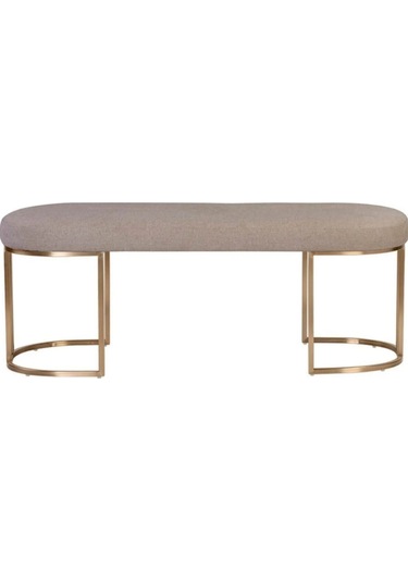Mars Modern Döşemeli Metal Ayaklı Bench Siyah