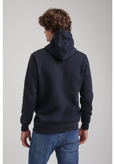 Kapüşonlu Lacivert Slim Fit Hoodie 23fwm64058 Lacivert