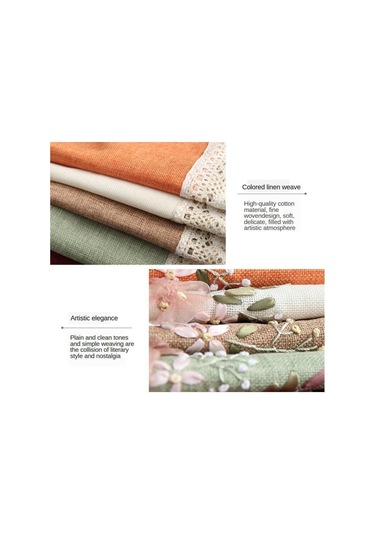 Suntek Nakış Kahve Için Baskılı Damgalı Kanaviçe Masa Örtüsü Seti