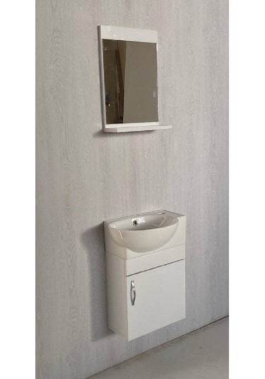 Mini Beyaz 45*28 Cm Banyo Dolabi Takim Beyaz