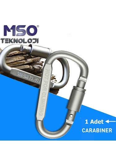 MSO Outdoor Kamping VIP Kalite Alüminyum Karabina Açık Gri