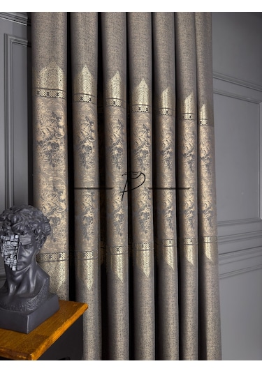 Fon Perde Pano Fonluk Nilo Desen - Kahve