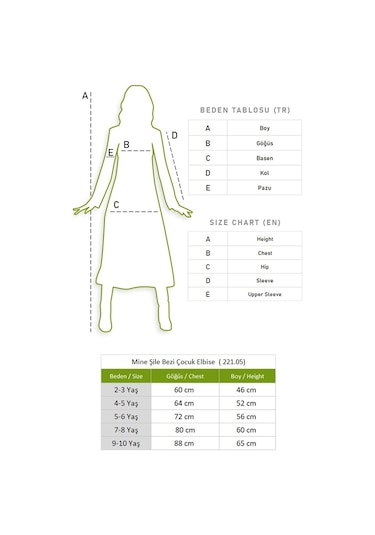 Mine Şile Bezi Çocuk Elbise Petrol Ptrl