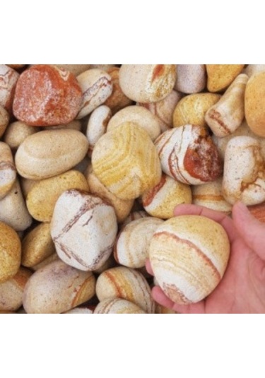 Sarı Çizgili Dolomit 4 Kg 6-10 Cm Sarı Dolomit Taş