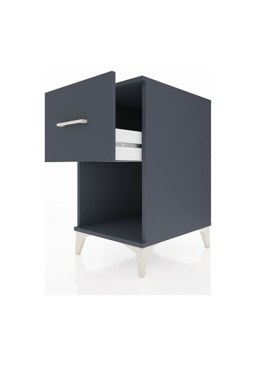 Kronos Komodin Tek Çekmeceli 44x59x80 Antrasit-antrasit Antrasit