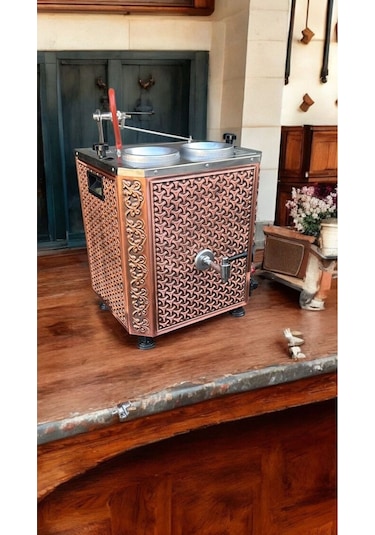 Elektrikli Bakır 1.sınıf Çay Kazanı 2 Demlik 25 Lt Kapasiteli