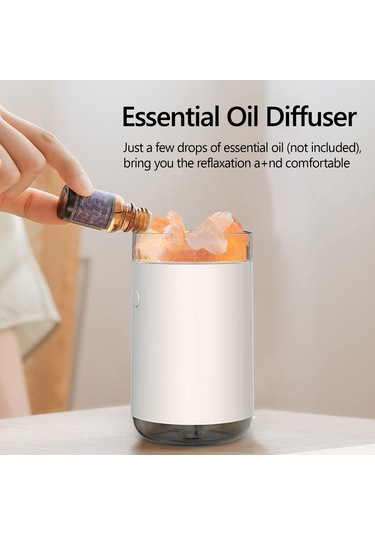 Teltree Masaüstü Tuz Taşı Isıtıcı Nemlendirici, 7 Renkli Led Işık Ve Hava Temizleme Özelliği, Sessiz Sprey, Odalar Ve Ofisler İçin