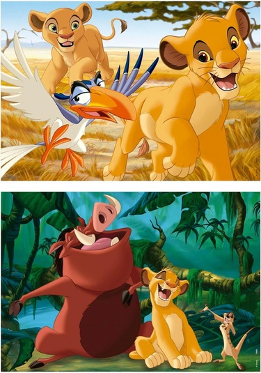 Educa 2x25 Parça Aslan Kral Kız Çocuk Ahşap Puzzle 3-5 Yaş 1 Adet