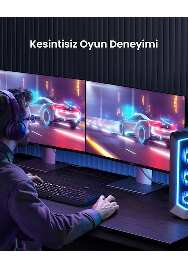 Ugreen 4k Displayport To Hdmı Dönüştürücü Kablo 1 Metre, Siyah, 10238