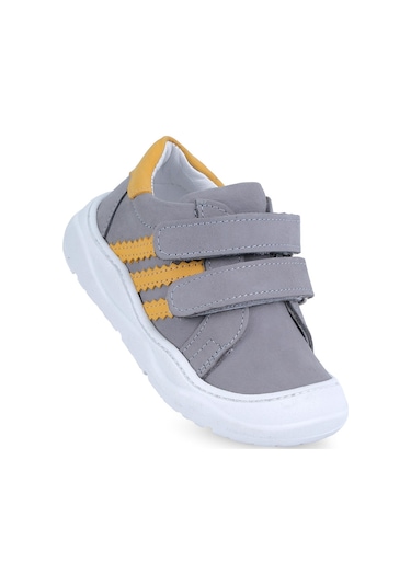 Kaptan Junior İlkadım Hakiki Deri Erkek Bebek Ortopedik Ayakkabı İmse 550 Gri