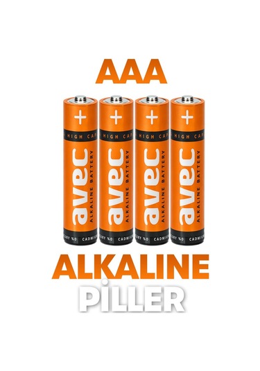 Avec 4lü Aaa Lr03 Alkaline İnce Kalem Pil Alkalin Kumanda Pili Alkali Pil 1.5v