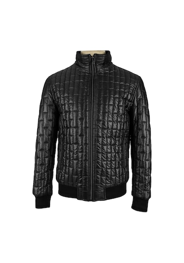 Cengiz İnler Dik Yaka Tuğla Desen Anorak Mont 001