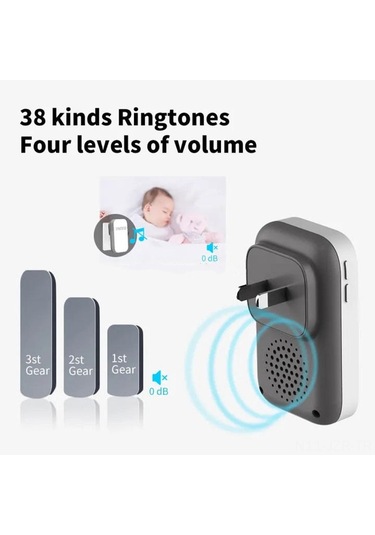 Kendiliğinden Üretilen Kablosuz Kapı Zili Dış Mekan Su Geçirmez Ev Akıllı Uzun Mesafe Elektronik Müzik Kapı Zili Kablosuz Çağrı Cihazı Birden İki Beyaz Ab Beyaz