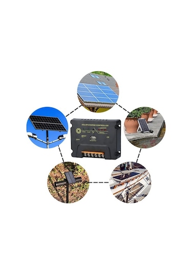 Pazly 12v/24v Otomatik Çalışan 20a Mppt Güneş Şarj Kontrolcüsü, 5v Usb Çıkışı, Li-ion Akü Koruma Fonksiyonu