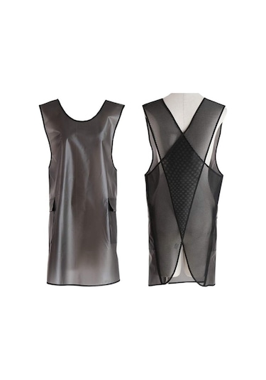 Ulzyvf Temizlik Su Siyah Sırtlı Şeffaf Önlük Kadın İçin Geçirmez Erkek Cepli Çapraz Vq Siyah - Şeffaf