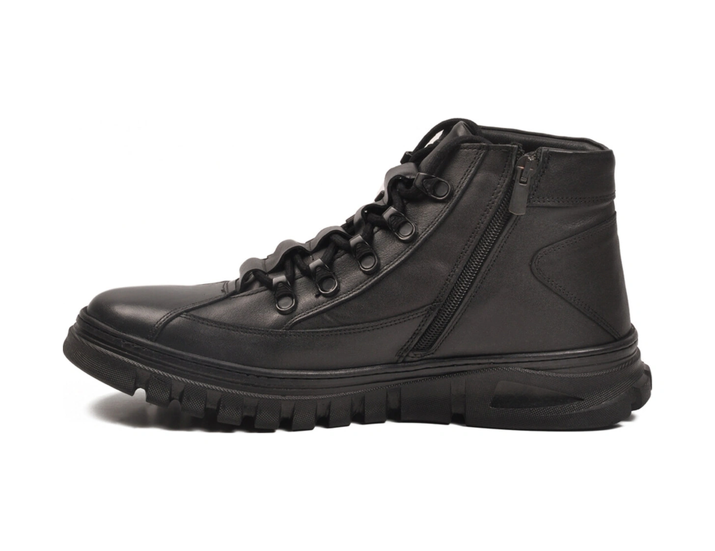 Siyah Deri Kürklü Soğuğa Dirençli Kaymaz Erkek Bot 2k0621-hk-3506 M Siyah