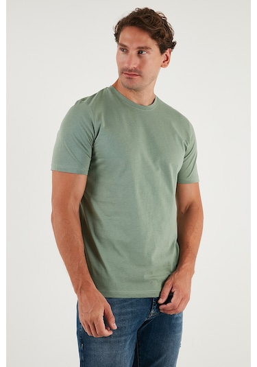 Buratti Pamuklu Regular Fit Bisiklet Yaka Erkek T Shirt 59020204 Elma Yeşili