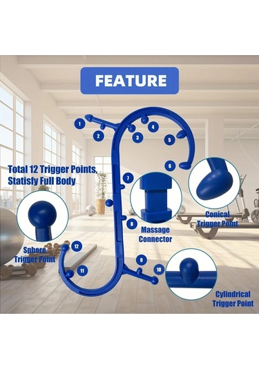Willowhaven Yeşil S Şekilli Tetik Noktası Masaj Aleti Sırt Boyun Omuz Bacak Ayak Masajı Yeşil