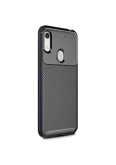 Huawei Y6 2019 Karbon Desenli Negro Silikon Kılıf Siyah